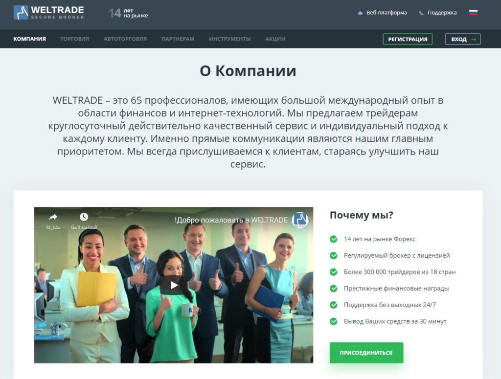 информация о компании weltrade